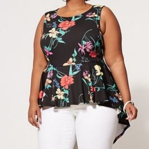 Fashion 2 Figure PlusSize Sleeveless Peplum Top